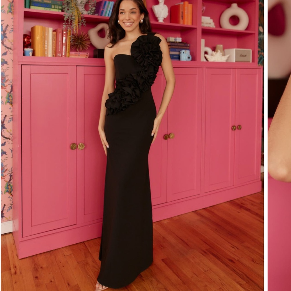 Bestsy & Adam One Shoulder Gown
